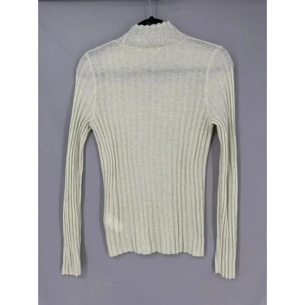 Madewell Sweater Womens Medium Green Alpaca Mockneck Cozy Pastel Sheer